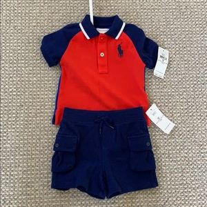 6M baby boy summer polo outfit. 14-19 lbs.